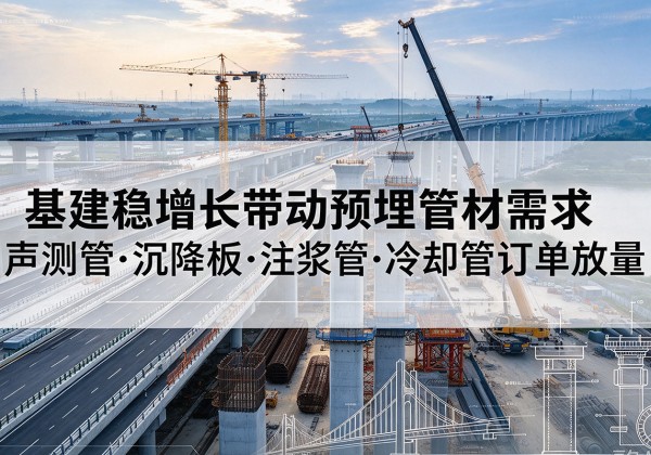 连江基建稳增长带动预埋监测管材需求，声测管、沉降板、注浆管订单持续放量